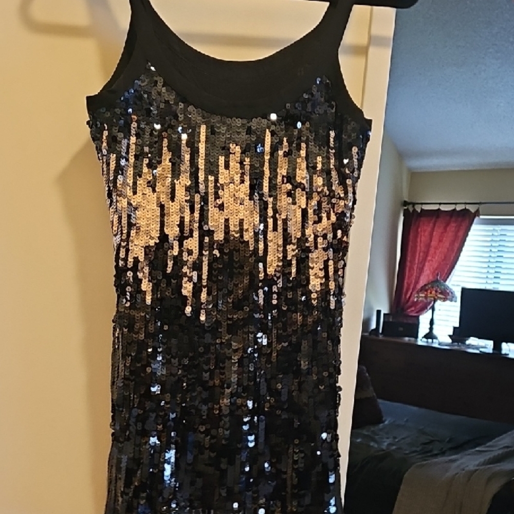 Sequin Black and Gold Dress